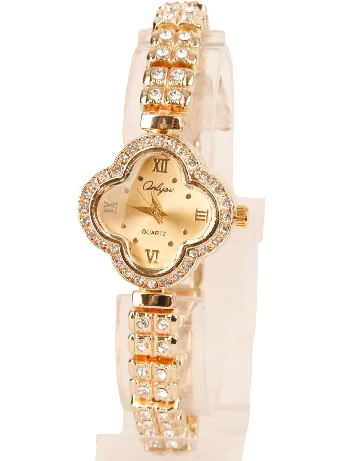 Onlyou Women’s Casual Watch, Gold Dial, Stainless Steel Material - Image 5