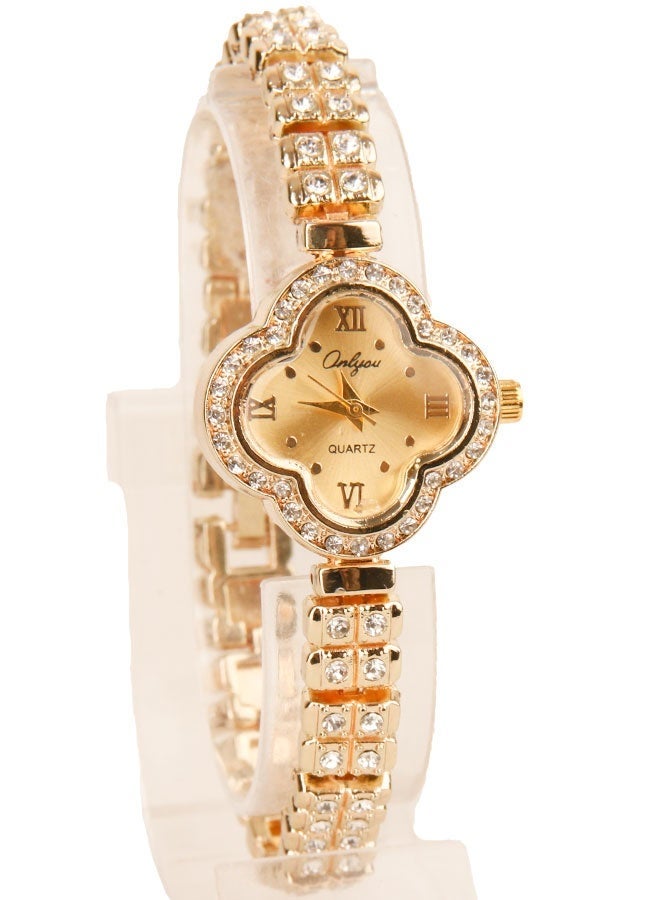 Onlyou Women’s Casual Watch, Gold Dial, Stainless Steel Material - Image 4