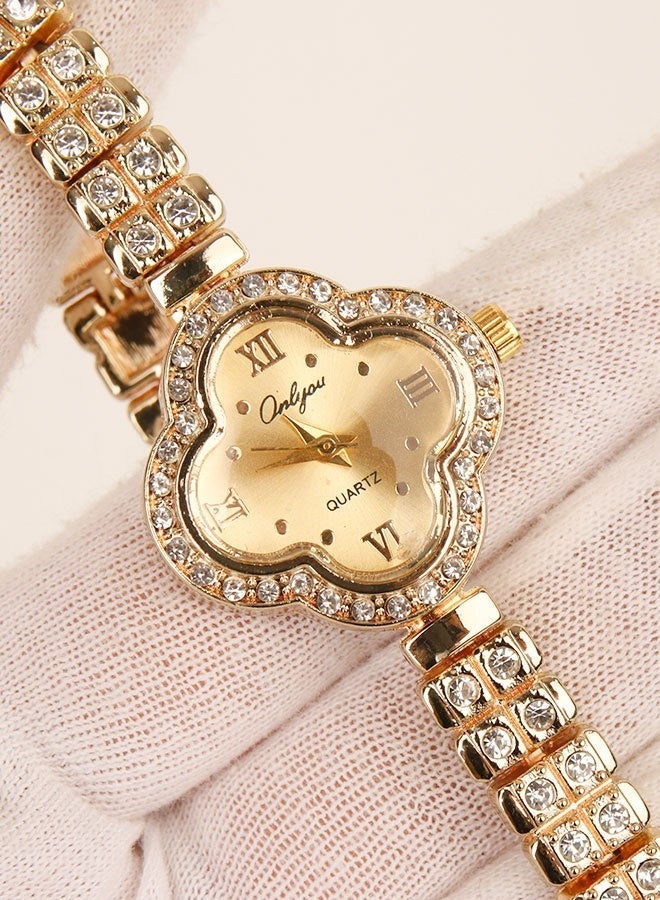 Onlyou Women’s Casual Watch, Gold Dial, Stainless Steel Material - Image 2