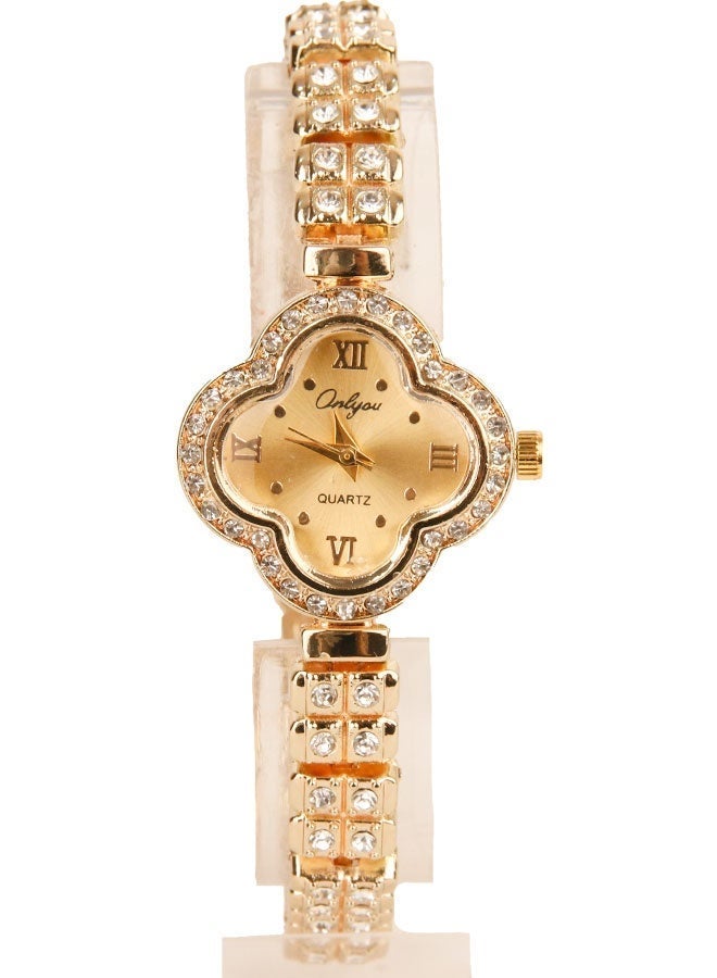 Onlyou Women’s Casual Watch, Gold Dial, Stainless Steel Material - Image 3