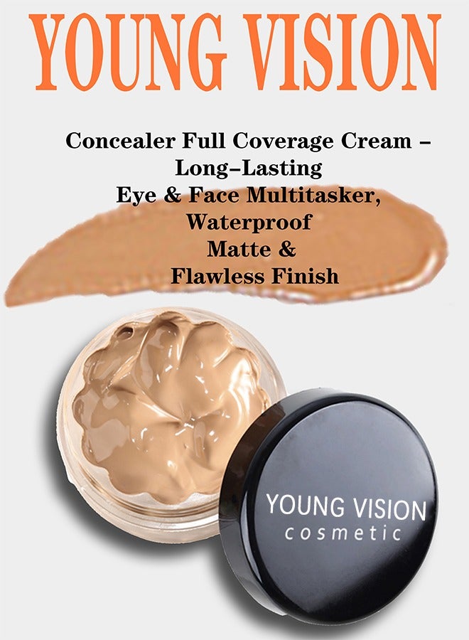 YOUNG VISION Concealer Cream Makeup, Waterproof Matte Smooth Concealer Corrector Long Lasting for Dark Spot Under Eye Circles Cover-#06 natural beige - Image 1