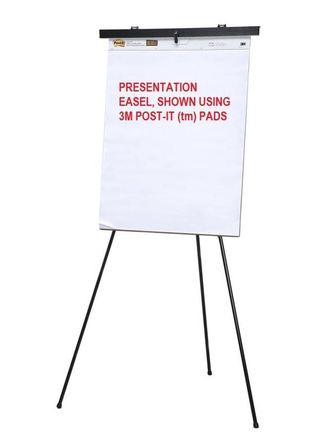 Audio-Visual Direct Lightweight Aluminum Flip-Chart Presentation Easel, 177 cm (Black, Pad Holder) - Image 2