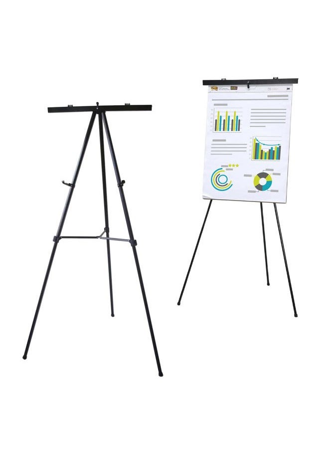 Audio-Visual Direct Lightweight Aluminum Flip-Chart Presentation Easel, 177 cm (Black, Pad Holder) - Image 1