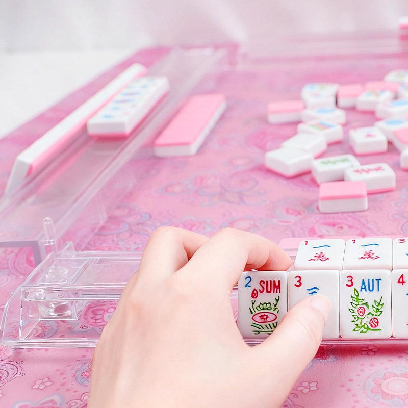 GUSTARIA 19.7'' Clear Mahjong Racks with Pushers, 4 Piece Set Mahjong All-in-One Tile Pusher and Rack, American Mahjong Accessories (Transparent) - Image 4