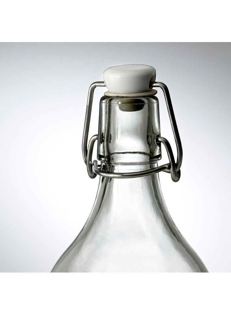 زجاجة مع سدادة، زجاج شفاف، ١ لتر - Image 2