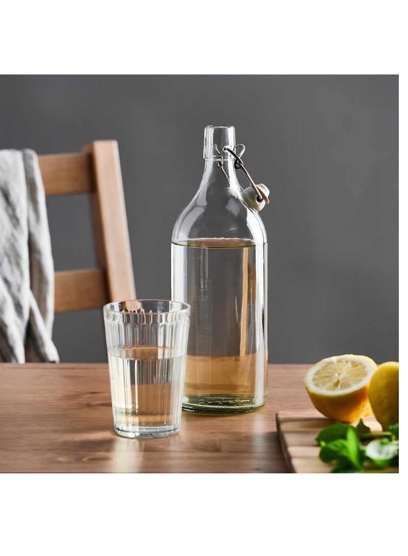 زجاجة مع سدادة، زجاج شفاف، ١ لتر - Image 4