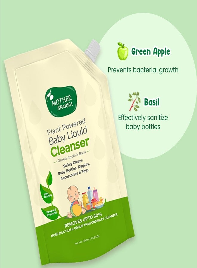 Mother Sparsh Natural Baby Liquid Cleanser (Powered by Plants) Cleanser for Baby Bottles, Nipples, Accessories and Toys, Refill Pack (500ml) - Image 3