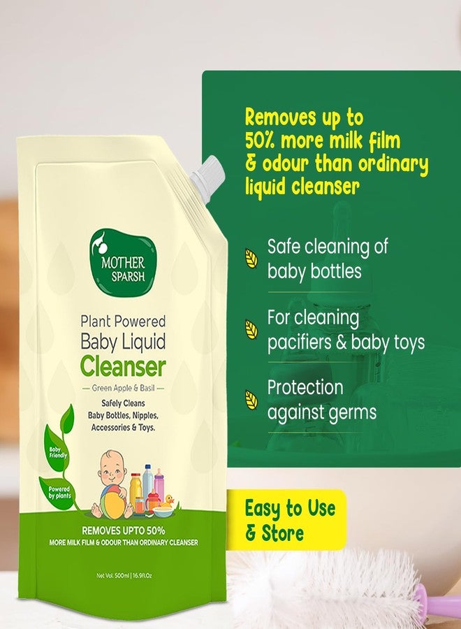 Mother Sparsh Natural Baby Liquid Cleanser (Powered by Plants) Cleanser for Baby Bottles, Nipples, Accessories and Toys, Refill Pack (500ml) - Image 2
