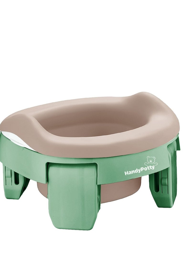 Handy Potty 3-in-1 Portable Toddler Toilet Seat, Travel Potty with Splash Guards, Foldable Design & Reusable Bag – Lightweight & Compact - Image 1
