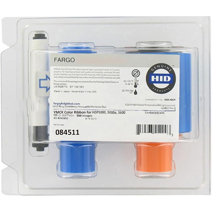Card Imaging 84511 YMCK Color Ribbon for HDP5000,5000e,5600 Printers Replaces 84051