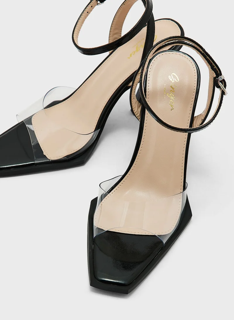 Ginger Clear Strap High Heeled Sandals