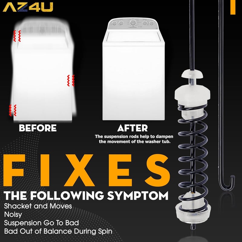 AZ4U 4-Piece Washer Suspension Rod Kit Replacement for Various Models - Image 4