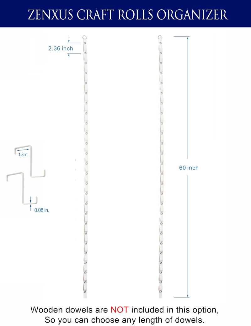 ZENXUS Door Hanging Straps for Vinyl Rolls Organizer, w/o Dowels - Image 4