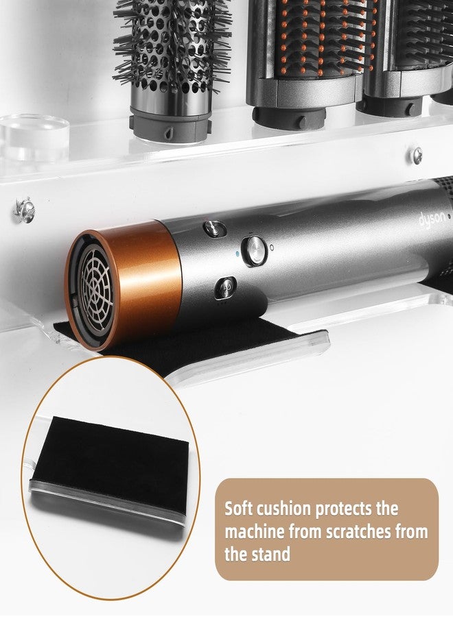 GENCAM 7-Hole Wall Mount Holder Compatible with Dyson Airwrap Styler and Accessories, Acrylic Wall Mount Organizer Compatible with Dyson Airwrap Style i.d Multi-Styler - Image 3