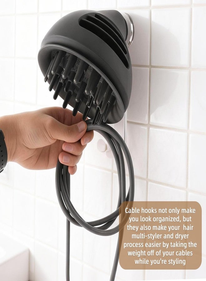 GENCAM 7-Hole Wall Mount Holder Compatible with Dyson Airwrap Styler and Accessories, Acrylic Wall Mount Organizer Compatible with Dyson Airwrap Style i.d Multi-Styler - Image 5