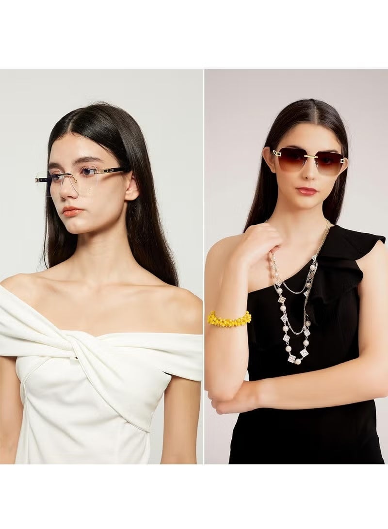 جيكومو نظارات شمسية عصرية جديدة بدون إطار نظارات شمسيةمخصصة للجنسين واقية من الأشعة فوق البنفسجية - Image 5