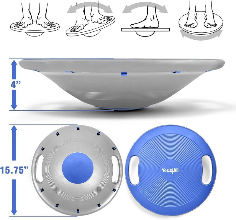 Yes4All Upgraded Wobble Balance Board, 16.34" TPE Non-slip, Stability Board for Home Gym, Standing Desk & Physical Therapy - Image 3