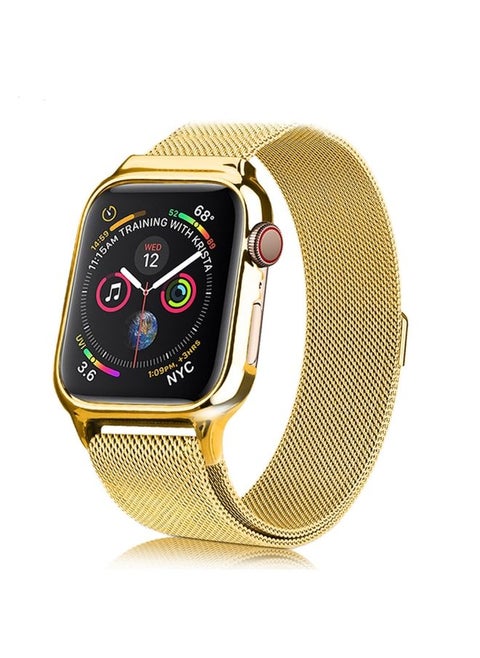 Replacement Strap Milanese Loop Magnetic Stainless Steel Watch Band With Frame for Apple Watch Series 5 & 4 44mm