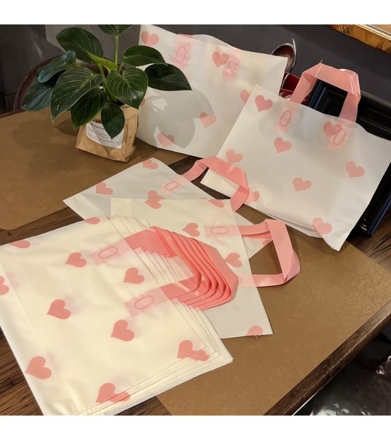 15 Pink Heart Gift Bags With Rope Closure For Valentine's Day Birthday Decorations Wedding Favors Showers And Retail Store Supplies - Image 5