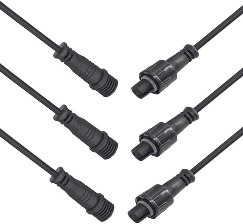 dstfuy Waterproof Connector 2 Wire,22AWG 2Pin Male Female Plug LED Connector with IP68,30CM Extension Cable for Car,LED Strip Lights(3Pack) - Image 1