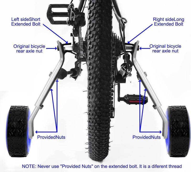 MOSHAY Roll Over Image to Zoom in Bicycle Training Wheels Fits 16 18 20 22 24 inch Variable Bike - Image 5