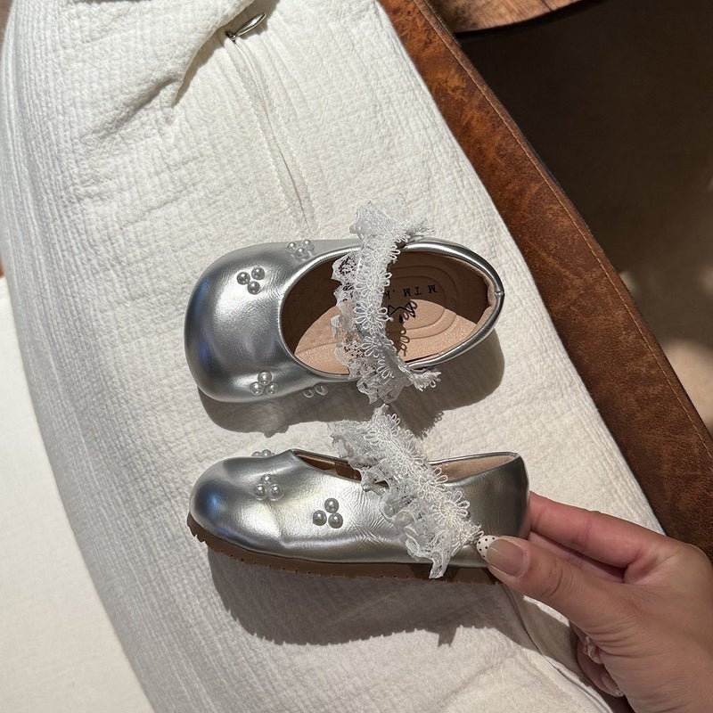 Girls'' Toddler Shoes 2026 Spring New Style Kidsren''s Shallow Soft-Soled Lolita Shoes Baby Girl Pearl Princess Shoes - Image 1