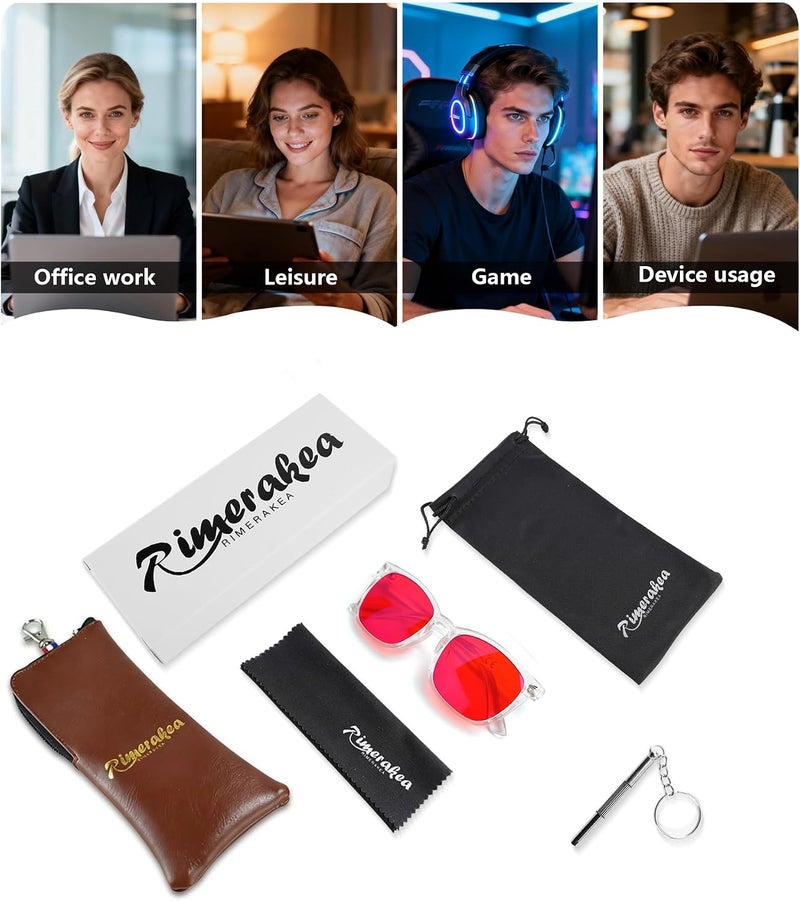 Blue Light Blocking Glasses Better Sleep UV Protection Glasses for Men Women Computer Games TVs Mobile Phones Screens Blue Ray Protection - Image 5