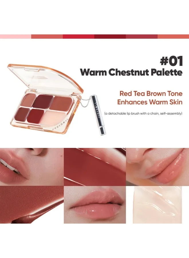 Judydoll Judydoll 6-Color Multi-Use Lip Palette #01