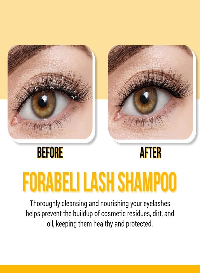 Forabeli Lash Shampoo 50ml with Brush and Wand - Eyelash Extension Cleanser, Eyelid Foaming Wash, Gentle Foam, Remove Oils and Makeup - Image 3