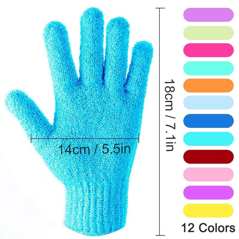 CVNDKN 24 pcs Exfoliating Shower Gloves,Double Sided Exfoliating Bath Gloves Deep Clean Dead Skin for Spa Massage Beauty Skin Shower Body Scrubber Bathing Accessories.-12 Multi-Colors - Image 2