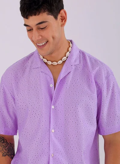 The Indian Garage Co Men Relaxed Fit Solid Half Sleeves Cuban Collar Resort Wear Shirt