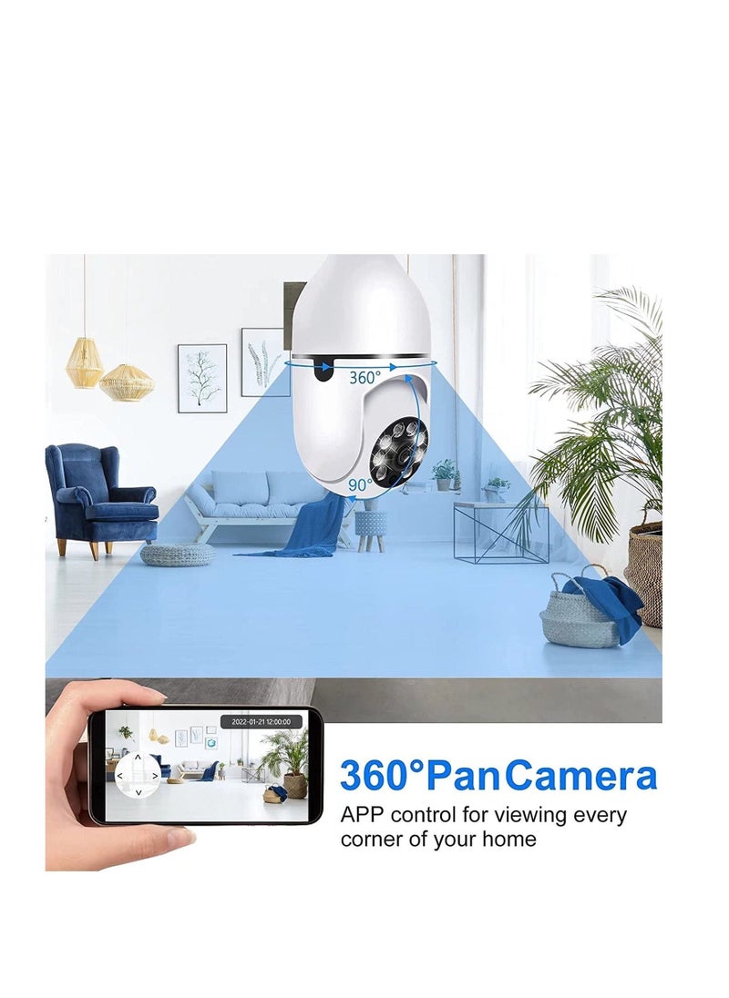Generic - 360 Degree Security Cameras Wireless Outdoor, 2.4GHz & 5G WiFi Light Bulb Camera, 1080p Wireless Cameras for Home Security, Indoor Security Camera System, Motion Detection, Two-Way Audio - Image 1