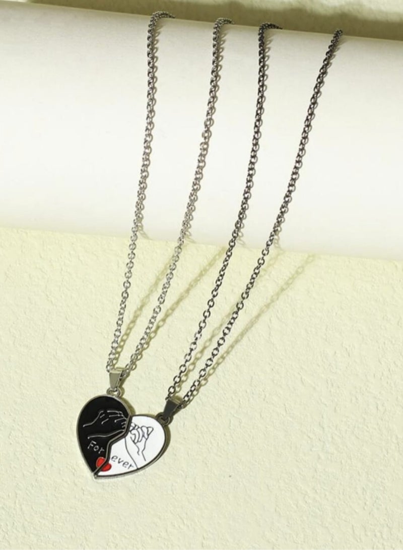 YUCCA Friends Necklace Bracelet with Heart Shape Design and Written Phrase, Set/2 Pieces  - Image 5
