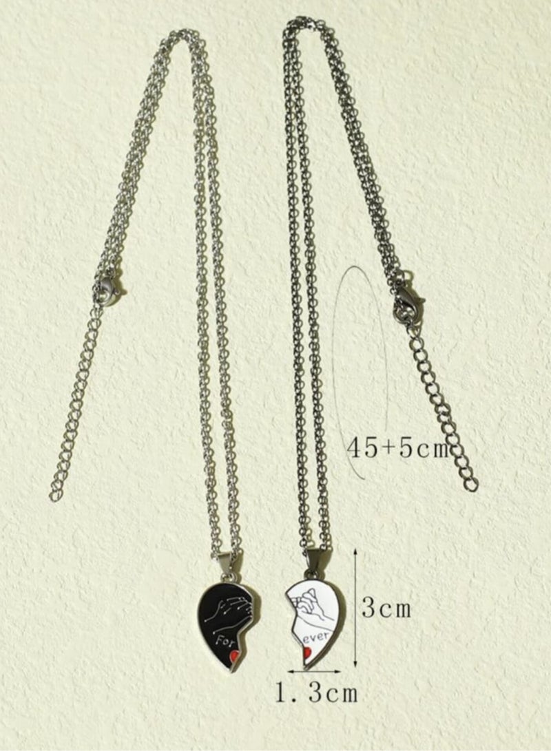 YUCCA Friends Necklace Bracelet with Heart Shape Design and Written Phrase, Set/2 Pieces  - Image 4