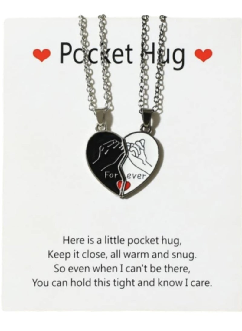 YUCCA Friends Necklace Bracelet with Heart Shape Design and Written Phrase, Set/2 Pieces  - Image 2