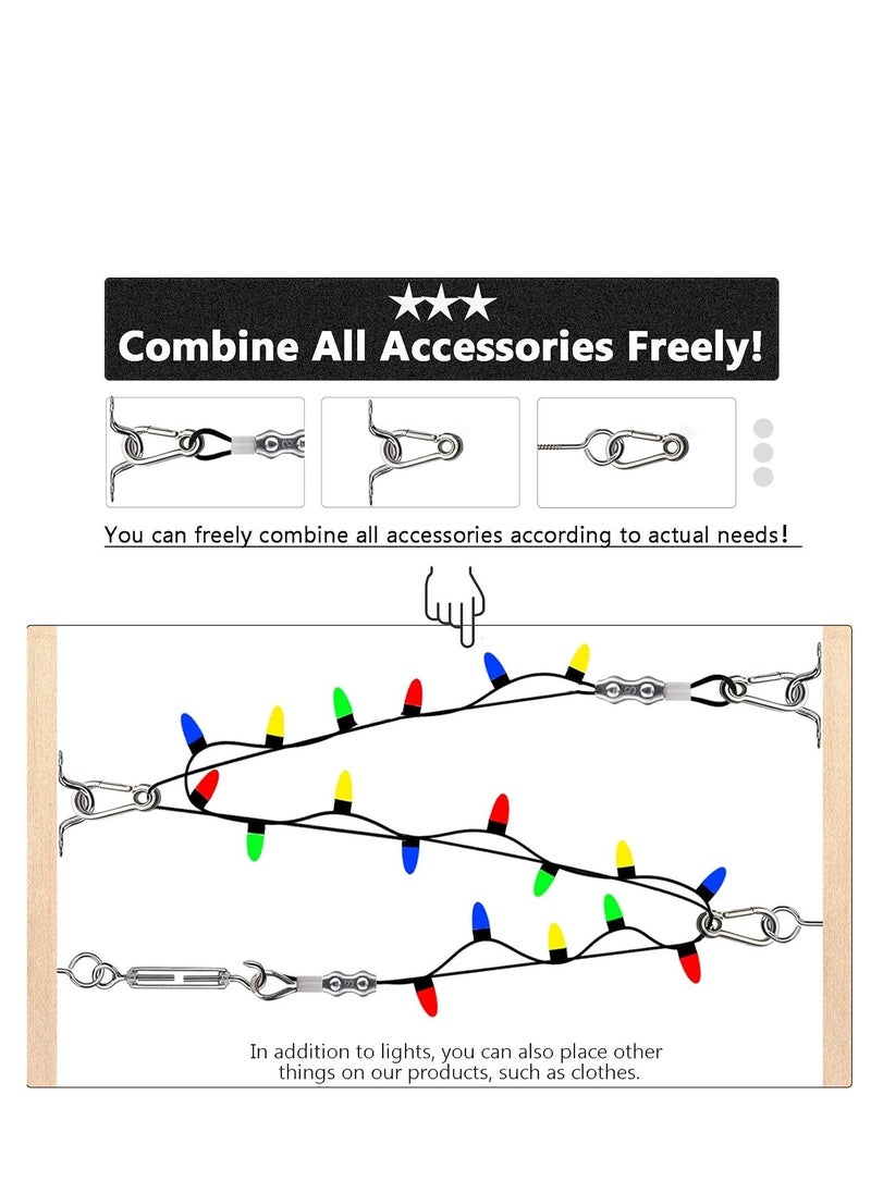 Generic String Light Hanging Kit with 250 Ft Nylon Coated Stainless Steel 304 Wire Rope String Light Cable with Turnbuckles and Hooks for Patio Outdoor and Backyard Lighting Accessories  - Image 4