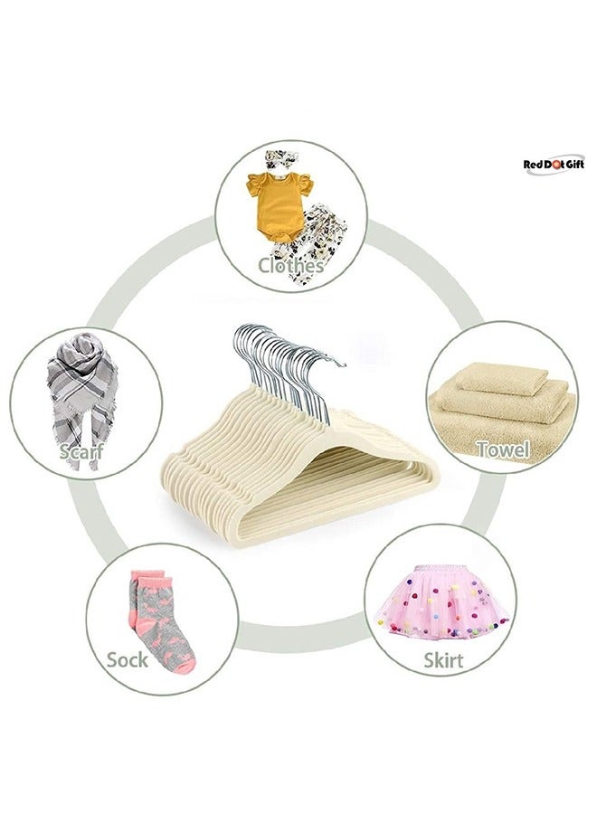 Red Dot Gift Beige Baby Nursery Clothes Hangers With 360 Chrome Swivel Hook, 28 CM, 30 Pieces  - Image 3