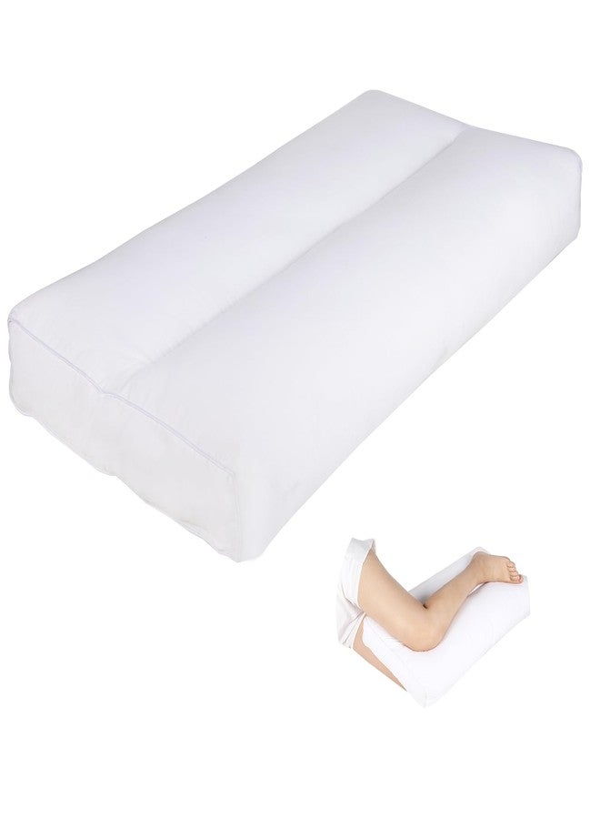 MINUPWELL Knee Pillow for Side Sleepers, 4" Leg Pillow for Side Sleeping, 100% Cotton Fabric Pillow for Between Knees While Sleeping - High Support Alternative for Relieving Leg, Back, and Knee Pain - Image 1