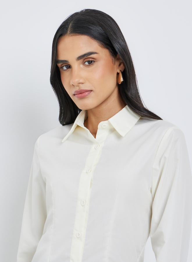 Styli Solid Buttoned Spread Collar Shirt - Image 3