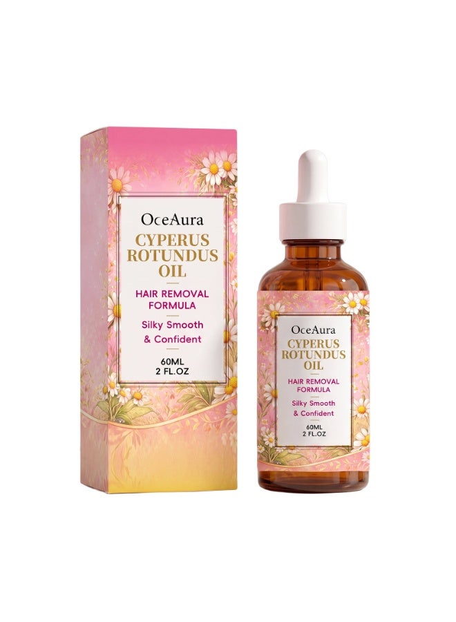 OceAura Cyperus Rotundusl Oil Hair Removal Treatment Oil 60ml | Gently Conditions Hair Follicles, Inhibits Hair Growth, Soothes and Repairs Skin, Suitable for Both Men and Women. - Image 5