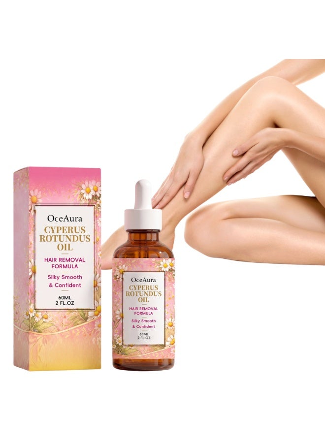 OceAura Cyperus Rotundusl Oil Hair Removal Treatment Oil 60ml | Gently Conditions Hair Follicles, Inhibits Hair Growth, Soothes and Repairs Skin, Suitable for Both Men and Women. - Image 1