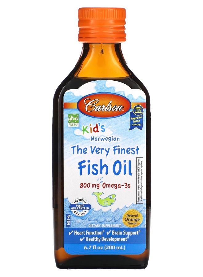 Carlson Kid's Norwegian The Very Finest Fish Oil Natural Orange 6.7 fl oz (200 ml)