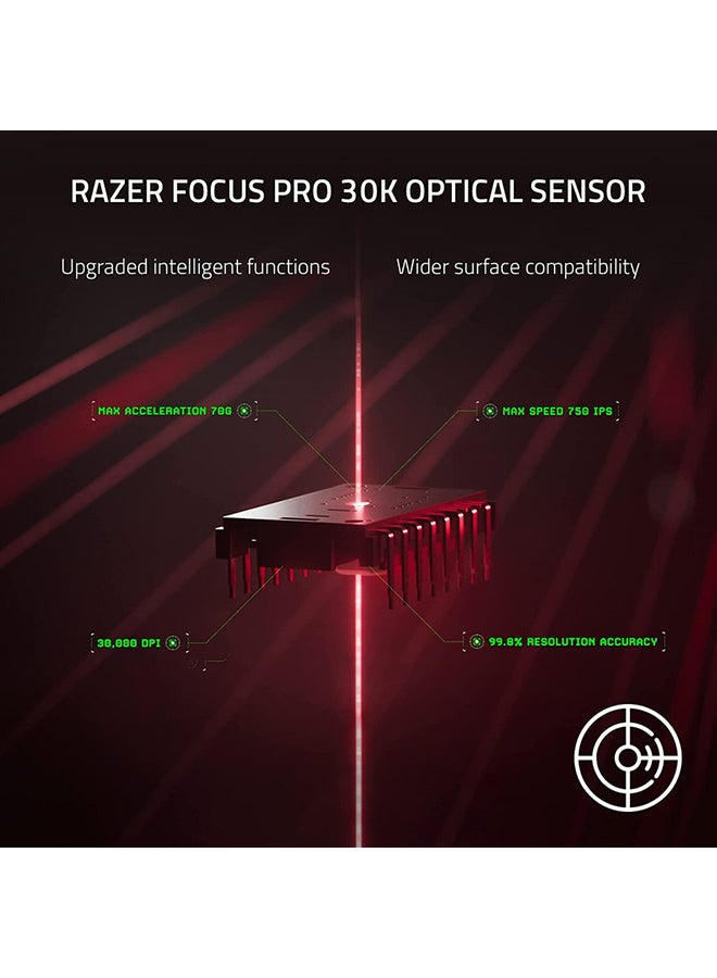 Razer DeathAdder V3 Pro Wireless Gaming Mouse, 64g Ultra Lightweight, Focus Pro 30K Optical Sensor, Fast Optical Switches Gen-3, HyperSpeed Wireless, 5 Programmable Buttons, 90 Hr Battery - White I RZ01-04630200-R3G1 - Image 4