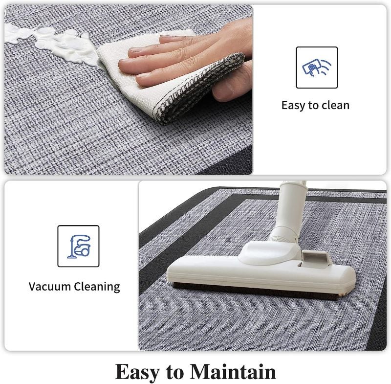 Cushioned Anti Fatigue Kitchen Mat Set 2 Piece 17.3 X 47 Inches 17.3 X 30 Inches Waterproof Non-Slip PVC Foam - Superior Cushioning Relieves Back Pain for Sink Office Laundry Room High-Traffic Indoor - Image 4