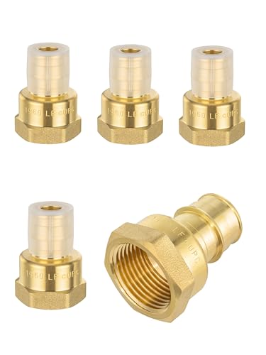 EFIELD Pack of 5 EFIELD PexA Cold Expansion Brass Fittings 34 Pex x34 Female NPT Adapters ASTM F1960 UPC CertifiedPEX19601785PCS - Image 1