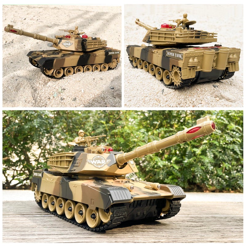 Haktoys 2-Pack RC Battle Tank Set â€“ 1:24 Scale Remote Control Military Fighting Tanks with Lights, Realistic Sounds & Life Indicators | Radio Control Army Toy for Kids & Adults - Image 5