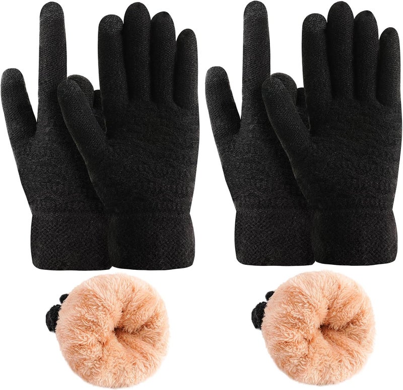 FENELY Women's Winter Warm Touch Screen Gloves Womens Thermal Cable Knit Wool Fleece Lined Glove for Cold Weather - Image 1