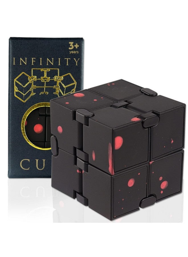 SMALL FISH Fidget Infinity Cube - Built-in Metal Never Ending Infinity Cube, Cool Sensory Infinite Fidget Toy for Stress and Anxiety Relief, Best for Adults and Kids with Autism,and ADHD (Black-Red) - Image 1
