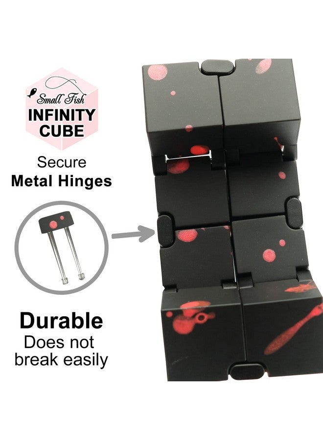 SMALL FISH Fidget Infinity Cube - Built-in Metal Never Ending Infinity Cube, Cool Sensory Infinite Fidget Toy for Stress and Anxiety Relief, Best for Adults and Kids with Autism,and ADHD (Black-Red) - Image 4