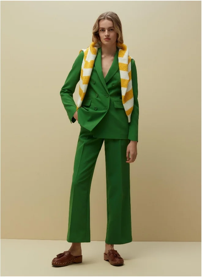 Ovs Ovs Piombo Wide-Leg Trousers With Inverted Pleats